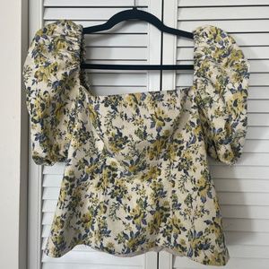 Lovers + Friends Jacquard Floral Blouse